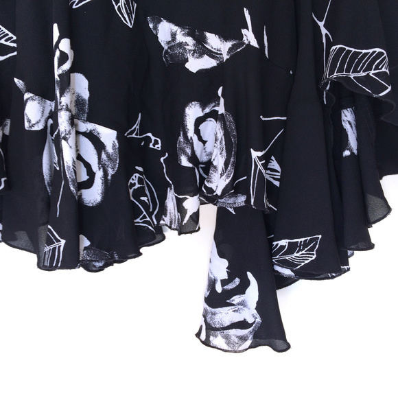 Bianca Nygard Black Floral Petal Skirt 6P - Picture 4 of 5